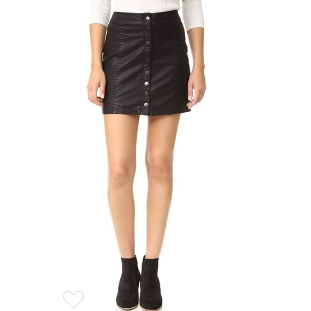 Free People Black Mini Skirt
